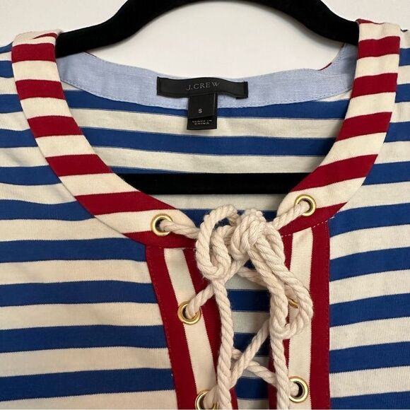 Red White and Blue Patriotic Lace Up J.Crew Maxi Dress EUC 4th of July - Picture 9 of 14